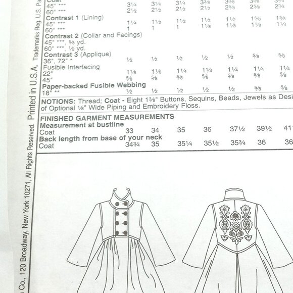 2007 McCalls 5513 Hillary Duff Coat Sewing Pattern AAX Uncut City Chic - Picture 3 of 5